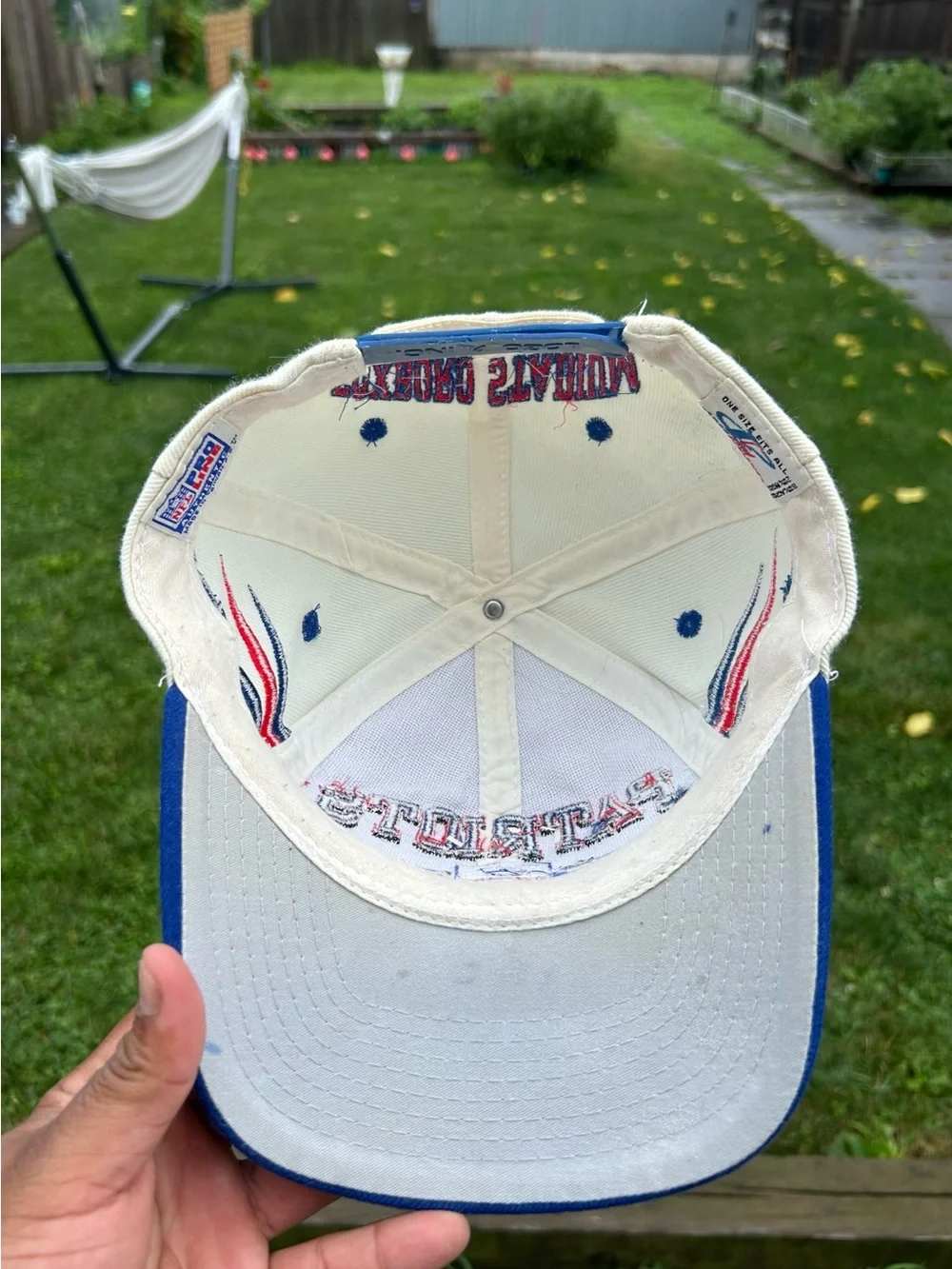 VTG New England Patriots Hat Logo 7 Athletic Foxboro Stadium Snapback 90s